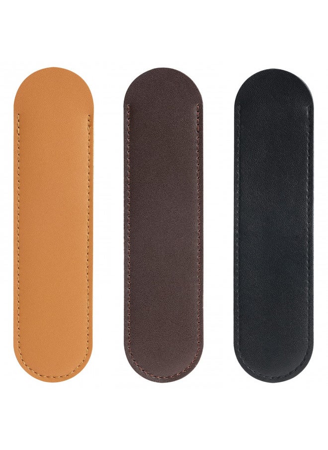 RAYNAG Set of 3 Genuine Leather Pen Sleeve Case Holder Pouch for Single Pen