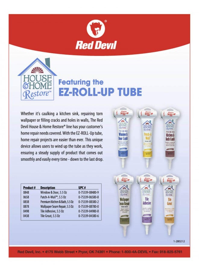 Red Devil 0498 House & Home Restore Tile Adhesive, 5 Fl. Oz, 1-Pack, White