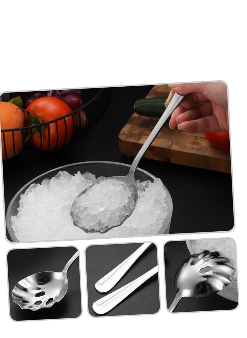 Stainless Steel Colander Drink Strainer, 2 Pcs Colander Kitchen Slotted Spoons, Stainless Steel Colander Serving Spoons, Food Filter Reusable Serving Spoons for Drinks Banquet