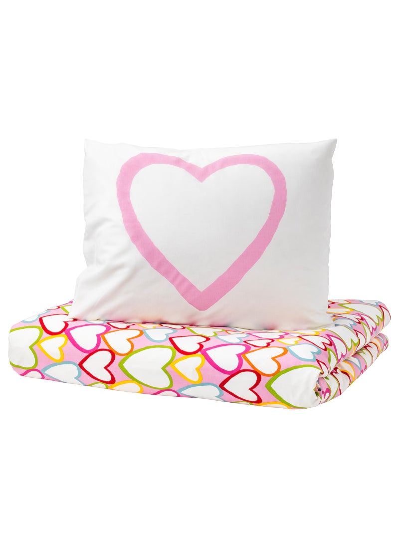 VITAMINER HJÄRTA Duvet cover and pillowcase, 150x200/50x80 cm