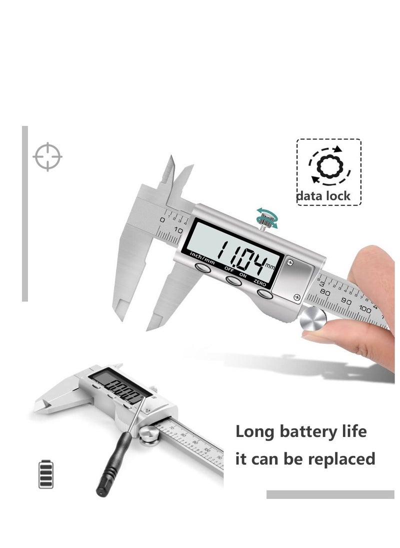 Stainless LCD Electronic Digital Vernier Caliper Micrometer 150mm To 6inch