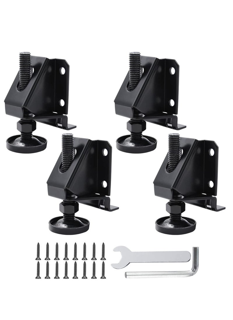 Adjustable Leveling Feet Furniture Levelers, Leg Leveler,  Table Feet Heavy Duty Leg Levelers for Cabinets Sofa Tables Chairs,Support 1320LBs, Large Base (4 Pack, Black)