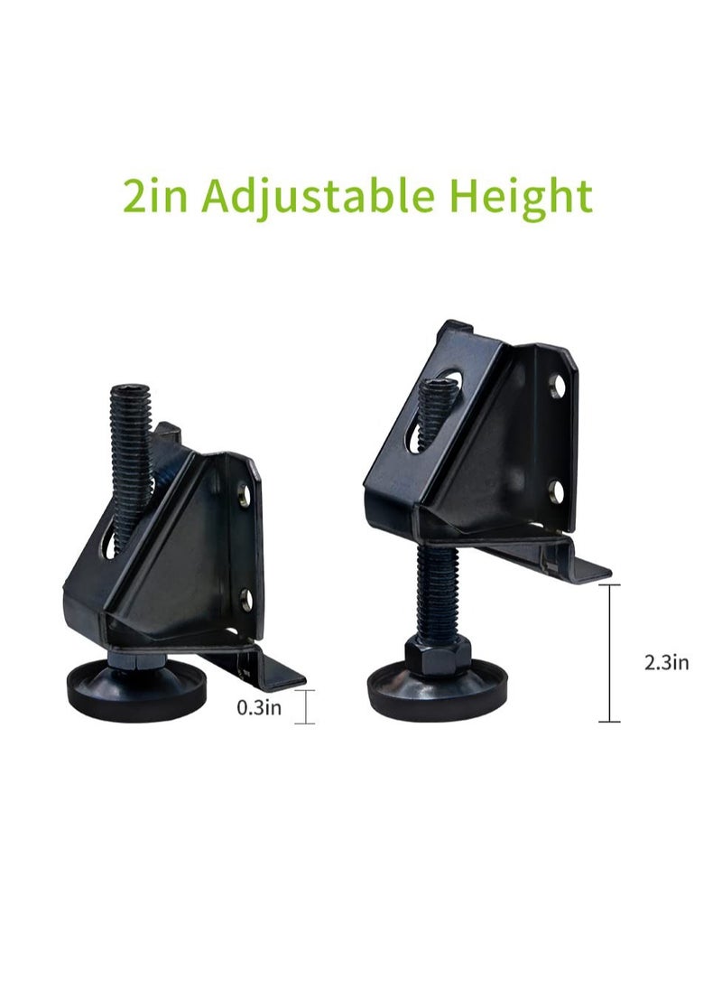 Adjustable Leveling Feet Furniture Levelers, Leg Leveler,  Table Feet Heavy Duty Leg Levelers for Cabinets Sofa Tables Chairs,Support 1320LBs, Large Base (4 Pack, Black)