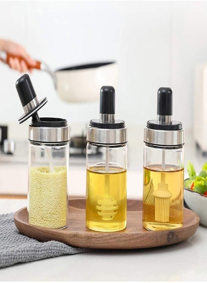 Oil Dispenser Bottle Set Glass Oil And Spices Bottle Vinegar Dispenser 5 Pcs Dispenser 500 ml