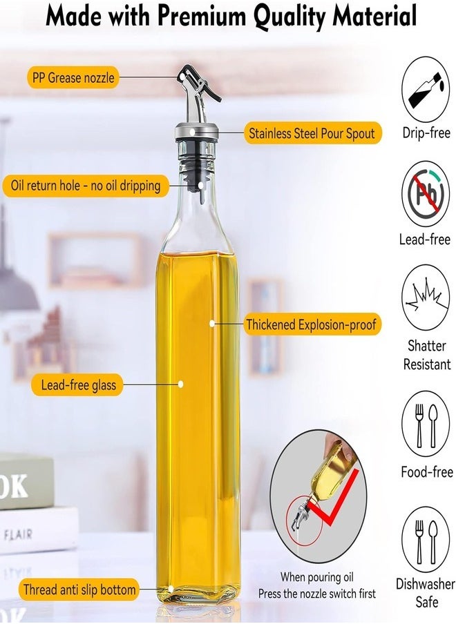 Oil Dispenser Bottle Set Glass Oil And Spices Bottle Vinegar Dispenser 5 Pcs Dispenser 500 ml