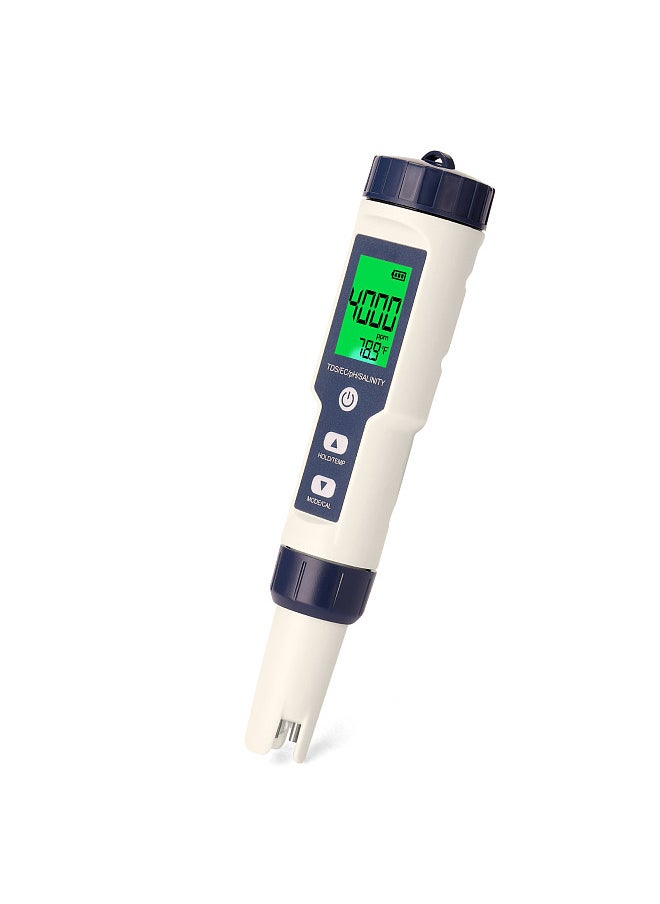 5 in 1 Professional Multi-parameter Combo Testing Meter PH/EC/TDS/Salinity/Thermometer Digital Multi-Function Tester Water Quality Tester