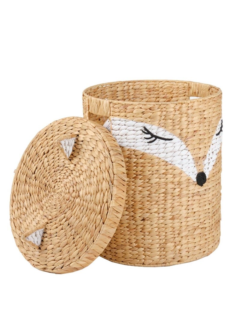 Homesmiths Water Hyacinth Laundry Hamper Fox Shape 38 x 59 cm