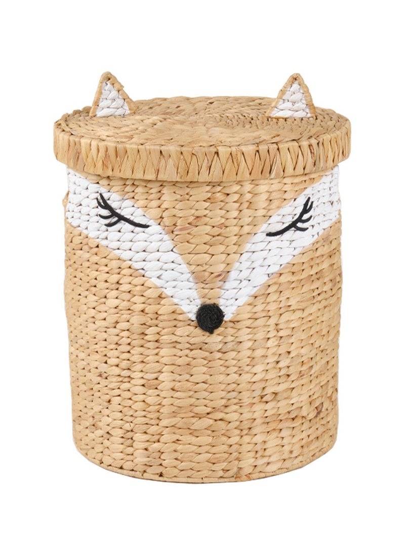 Homesmiths Water Hyacinth Laundry Hamper Fox Shape 38 x 59 cm