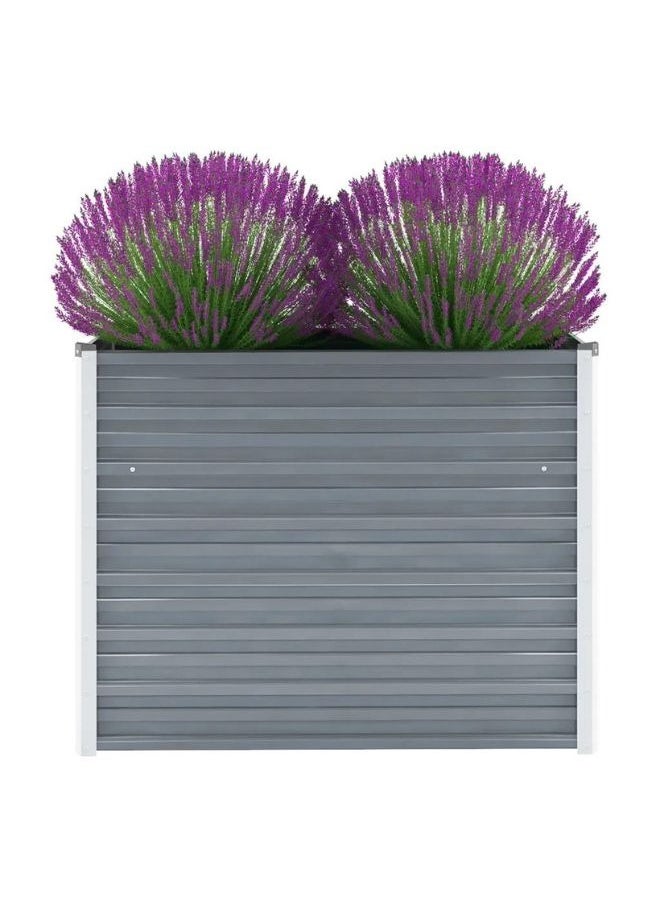 vidaXL Garden Raised Bed Galvanised Steel 100x40x77 cm Grey