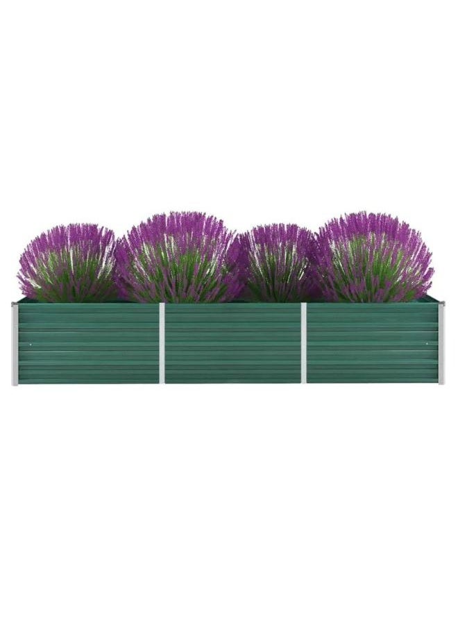 vidaXL Garden Raised Bed Galvanised Steel 240x80x45 cm Green