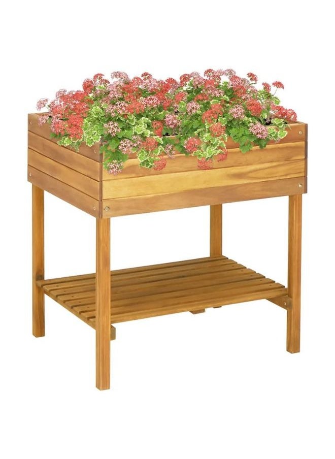 vidaXL Raised Garden Planter 78.5x58.5x78.5 cm Solid Acacia Wood