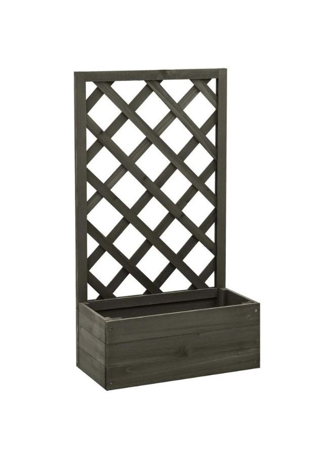 vidaXL Garden Trellis Planter Grey 50x25x90 cm Solid Firwood