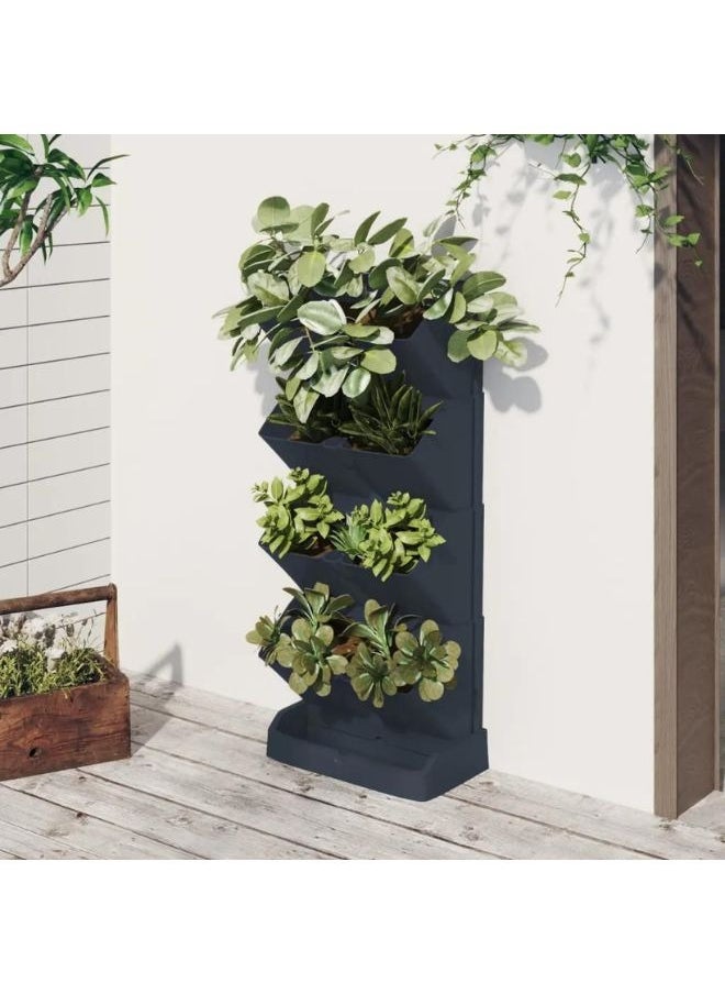 vidaXL Vertical Garden Plant Set 4 pcs Anthracite Polypropylene