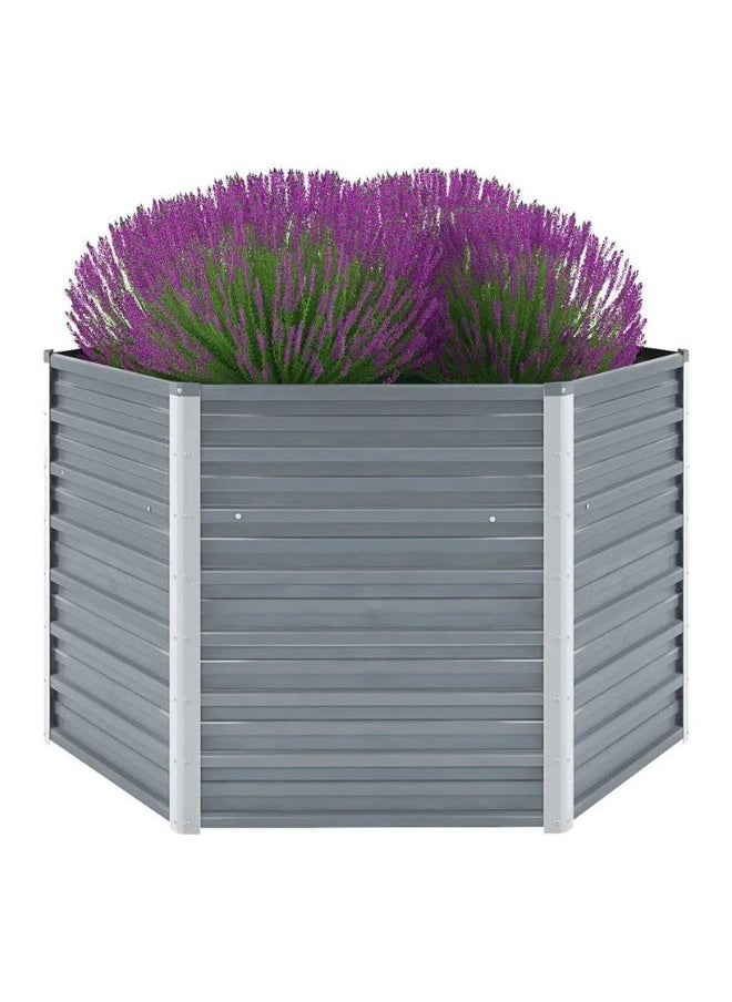 vidaXL Garden Raised Bed Galvanised Steel 129x129x77 cm Grey