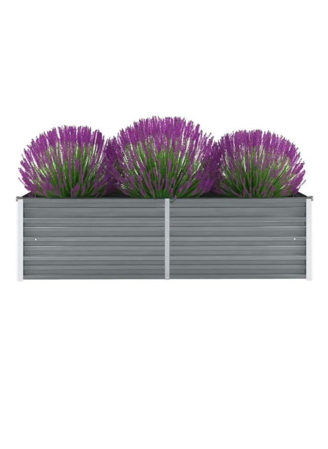 vidaXL Garden Raised Bed Galvanised Steel 160x40x45 cm Grey