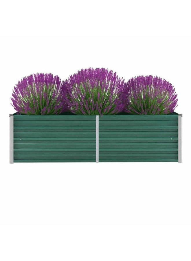 vidaXL Garden Raised Bed Galvanised Steel 160x40x45 cm Green