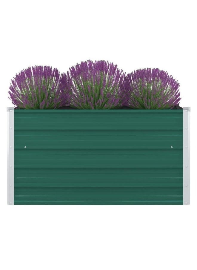 vidaXL Raised Garden Bed 100x100x45 cm Galvanised Steel Green