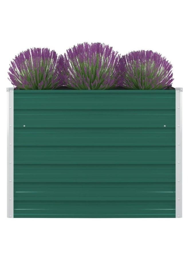 vidaXL Raised Garden Bed 100x100x77 cm Galvanised Steel Green