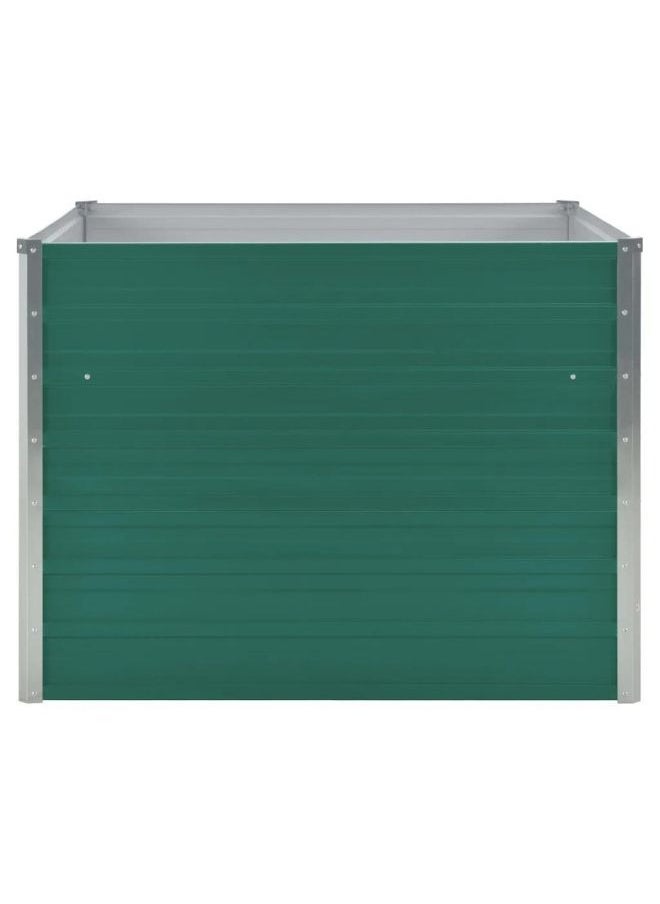 vidaXL Raised Garden Bed 100x100x77 cm Galvanised Steel Green