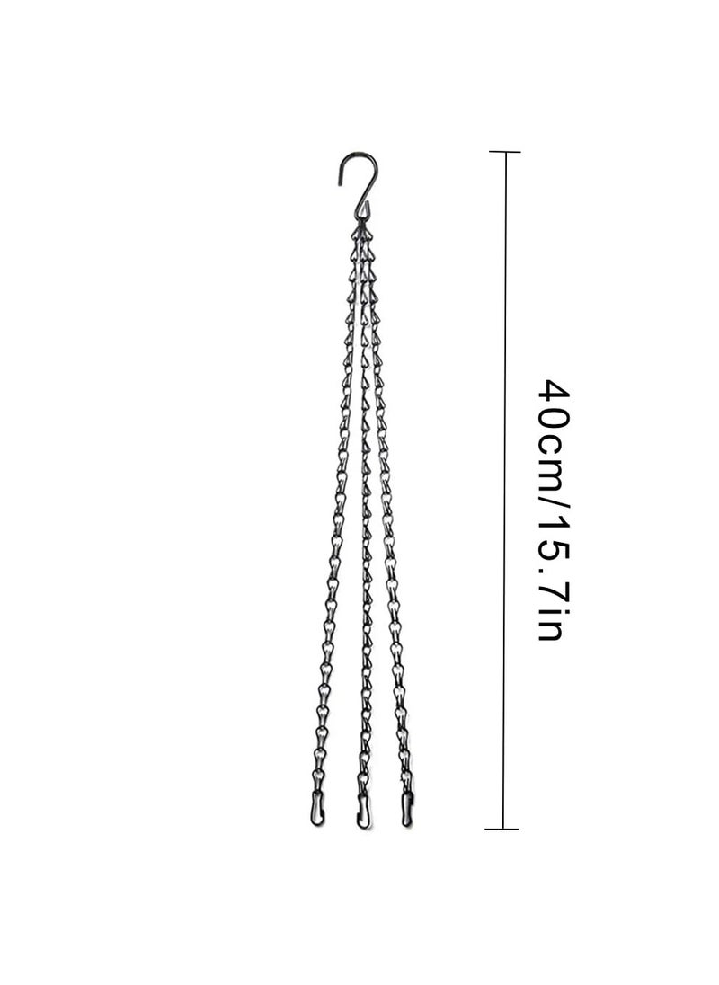 Hanging Basket Chains, 16 Inches 3 Leads Hanging Chains Flower Pot Hanger Replacement Plant Hangers for Bird Feeders, Planters and Lanterns,4 Pcs