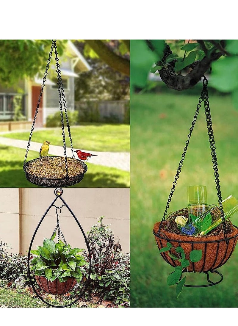 Hanging Basket Chains, 16 Inches 3 Leads Hanging Chains Flower Pot Hanger Replacement Plant Hangers for Bird Feeders, Planters and Lanterns,4 Pcs