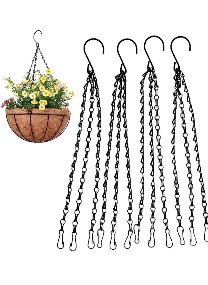 Hanging Basket Chains, 16 Inches 3 Leads Hanging Chains Flower Pot Hanger Replacement Plant Hangers for Bird Feeders, Planters and Lanterns,4 Pcs