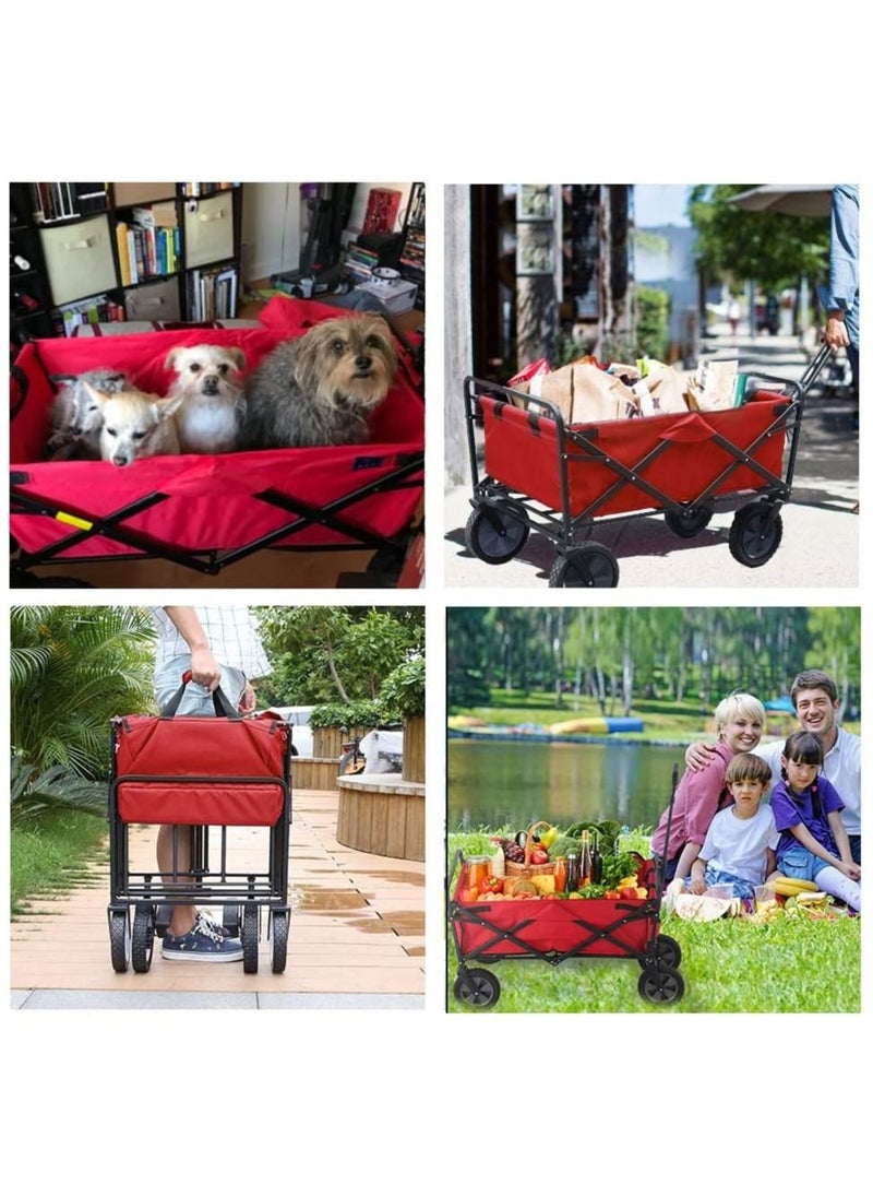 Collapsible Utility Wagon Cart Outdoor Garden Shopping Camping Cart