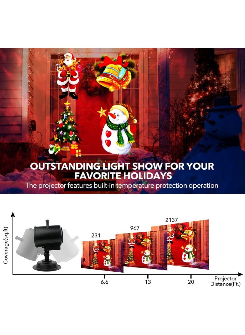 Christmas Snowflake Projector Lights Outdoor Upgraded Snowfall LED Projector with Remote Control Waterproof Rotating Snow Landscape Snowstorm Lights for Christmas New Year Party (16 Pattern)