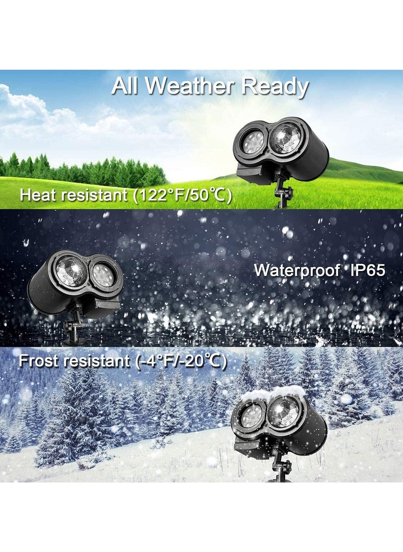 Christmas Snowflake Projector Lights Outdoor Upgraded Snowfall LED Projector with Remote Control Waterproof Rotating Snow Landscape Snowstorm Lights for Christmas New Year Party (16 Pattern)