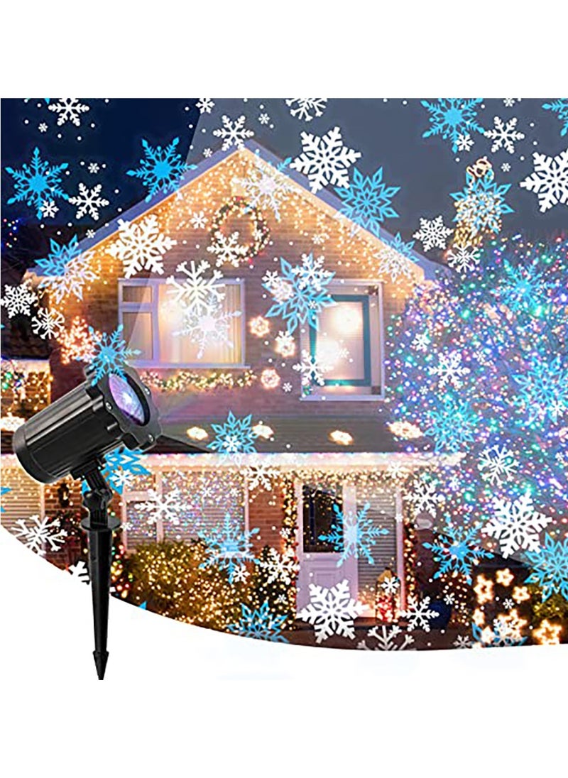 Christmas Snowflake Projector Lights Outdoor Upgraded Snowfall LED Projector with Remote Control Waterproof Rotating Snow Landscape Snowstorm Lights for Christmas New Year Party (Single Head)