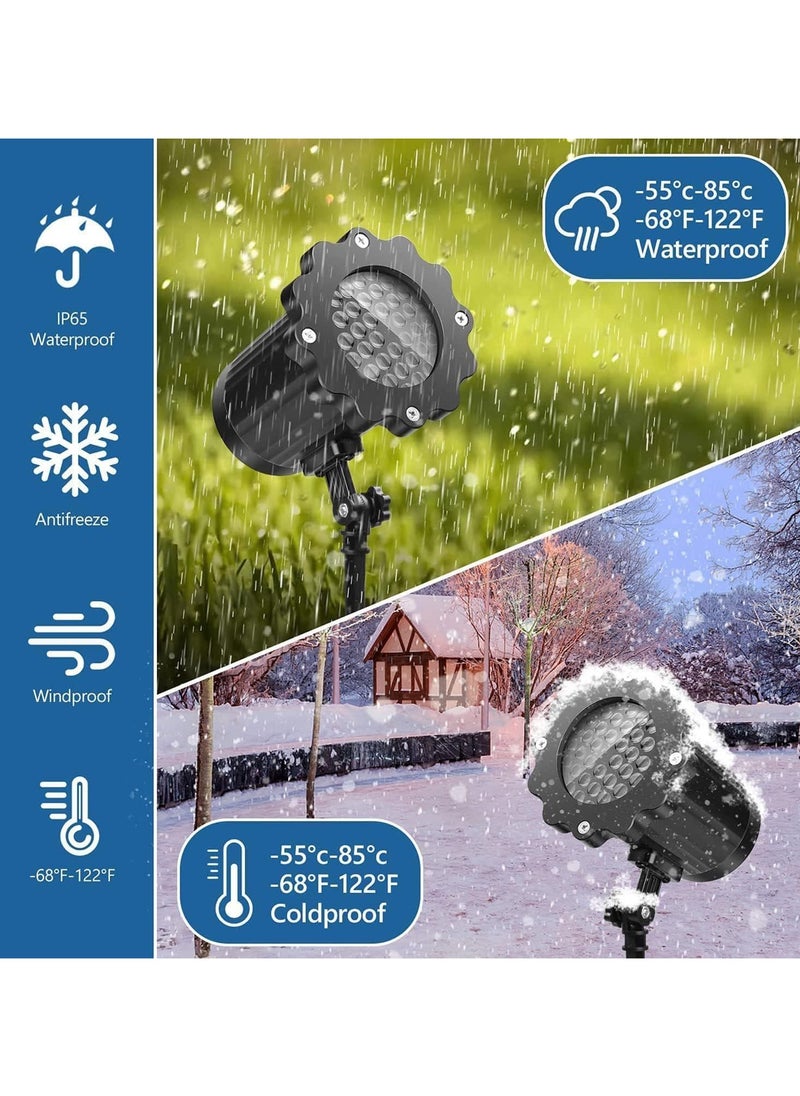 Christmas Snowflake Projector Lights Outdoor Upgraded Snowfall LED Projector with Remote Control Waterproof Rotating Snow Landscape Snowstorm Lights for Christmas New Year Party (Single Head)