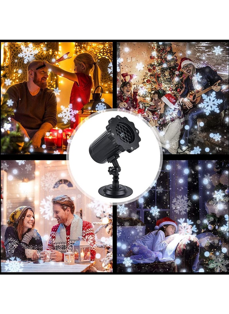 Christmas Snowflake Projector Lights Outdoor Upgraded Snowfall LED Projector with Remote Control Waterproof Rotating Snow Landscape Snowstorm Lights for Christmas New Year Party (Single Head)