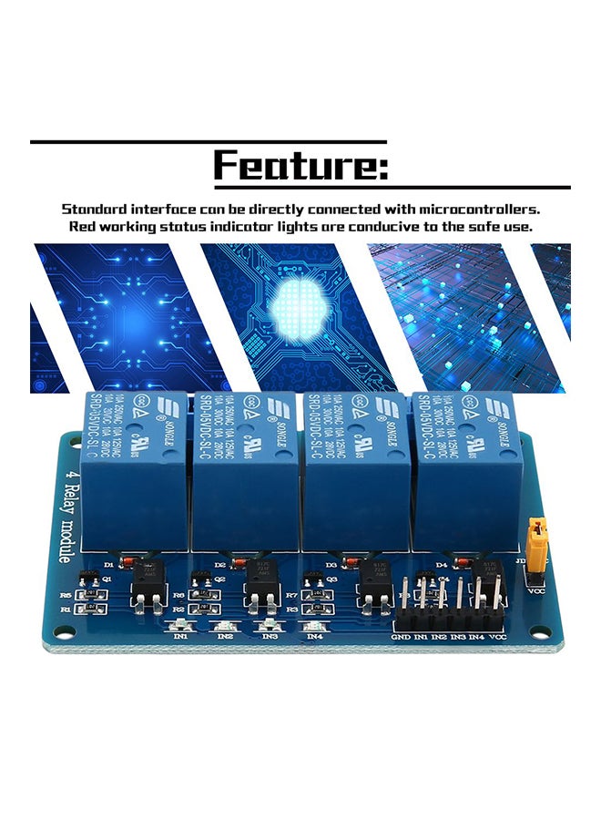 4 Channel 5V Relay Module Board For Arduino Blue