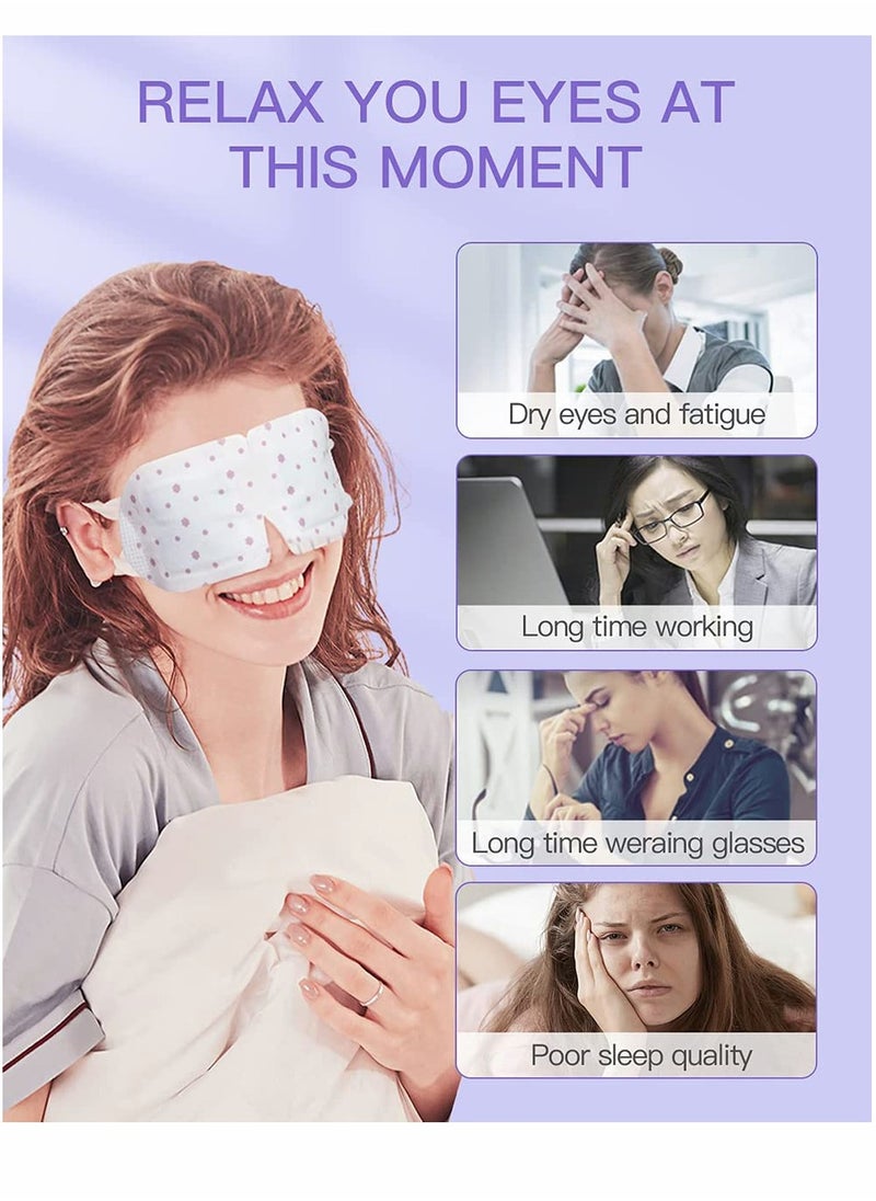 Steam Eye Mask 10 Packs Hot Steam Eye SPA Mask, Relieve Eyestrain Warming Eye Patch, Rose Fragrance