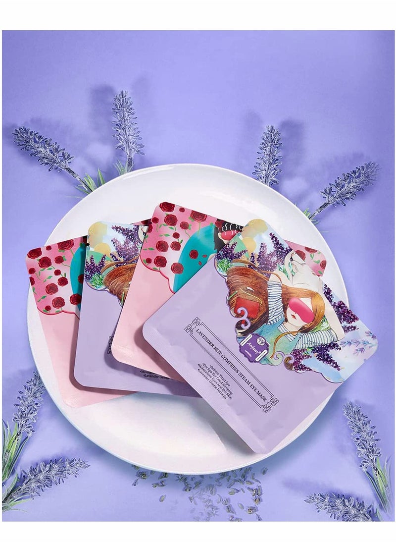 Steam Eye Mask 10 Packs Hot Steam Eye SPA Mask, Relieve Eyestrain Warming Eye Patch, Rose Fragrance