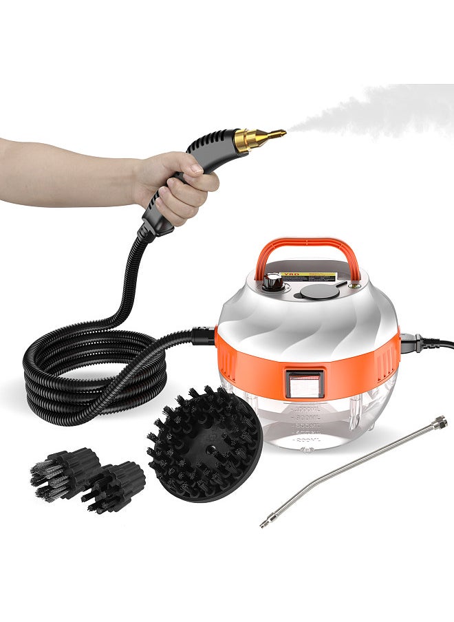 1500W Portable Handheld Steam Cleaner, High Temperature Pressurized Steam Cleaning Machine, with Brush Heads, for Kitchen Furniture Bathroom Car