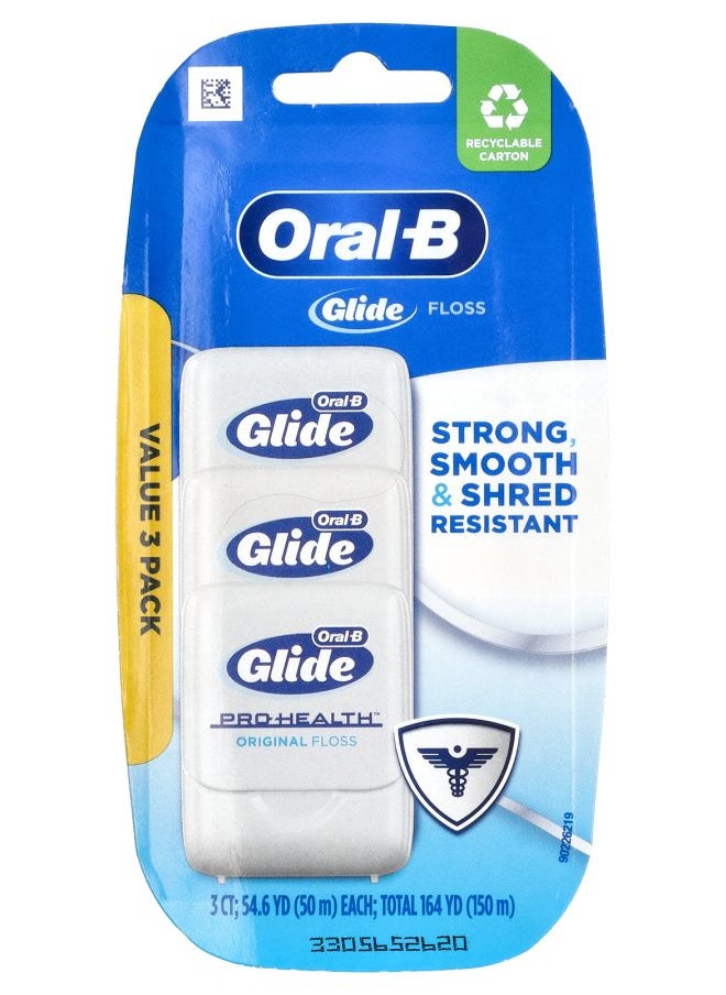 Glide Pro-Health Original Floss 3 Pack 54.6 yd (50 m) Each