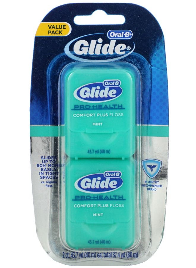 Glide Pro-Health Comfort Plus Floss Mint 2 Pack 43.7 yd (40 m) Each