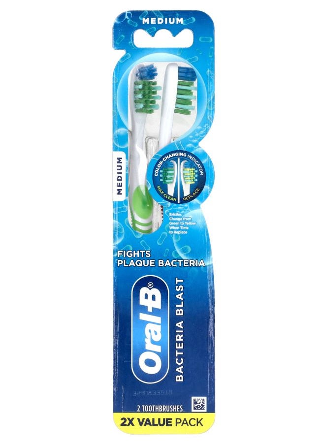 Bacteria Blast Toothbrush Medium 2 Toothbrushes