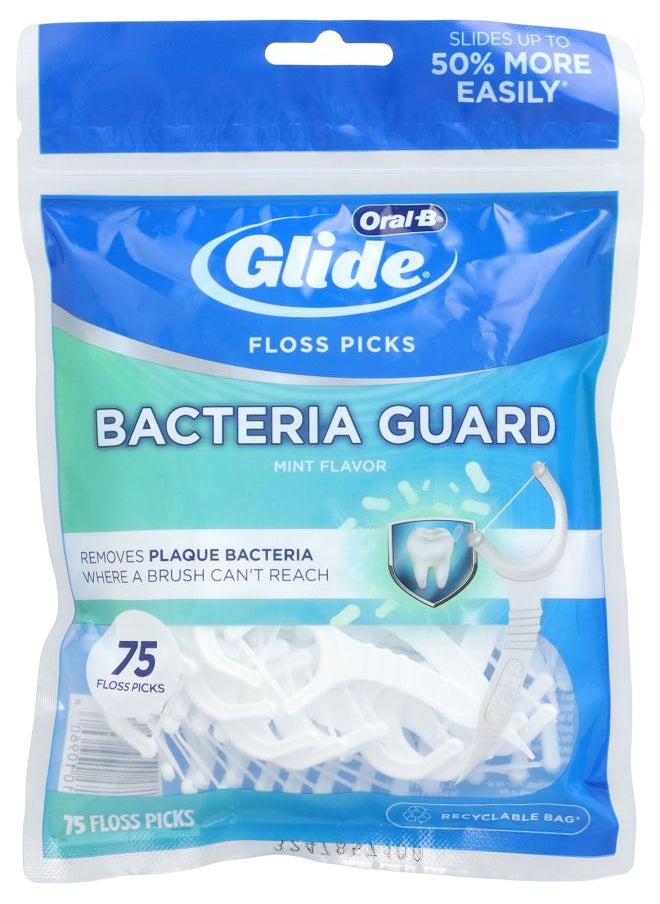 Glide Floss Picks Bacteria Guard Mint 75 Floss Picks