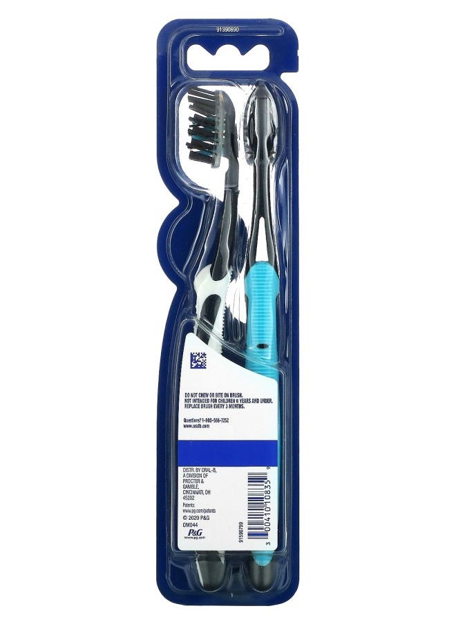 Pro-Flex Charcoal Toothbrush Medium 2 Pack