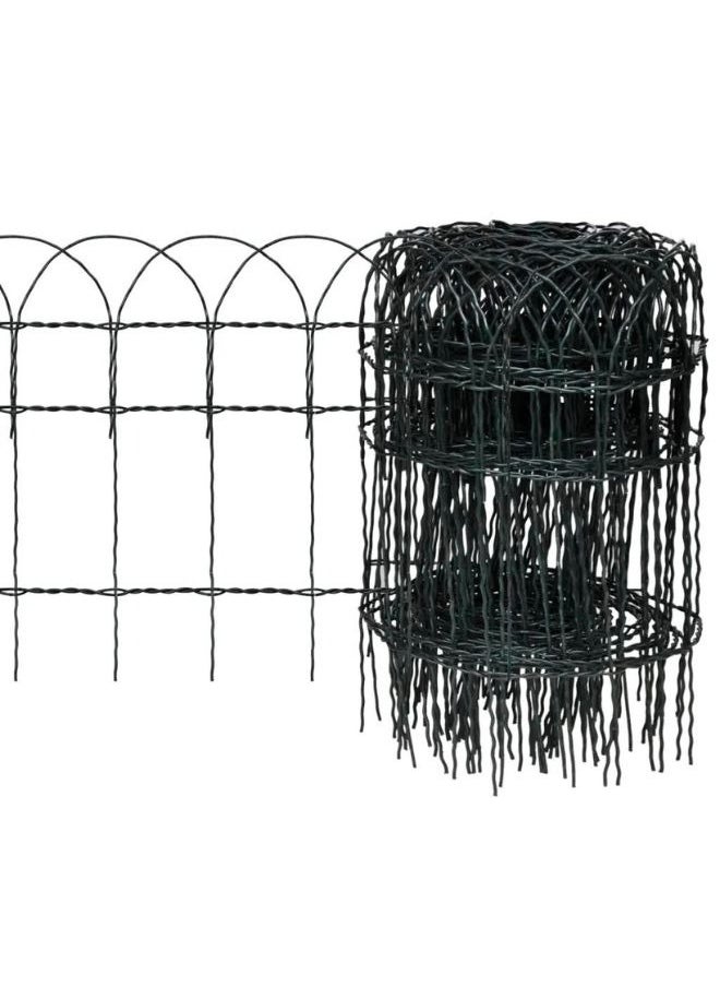 Decorative Garden Border Fence in Powder-Coated Iron, 25m x 0.4m