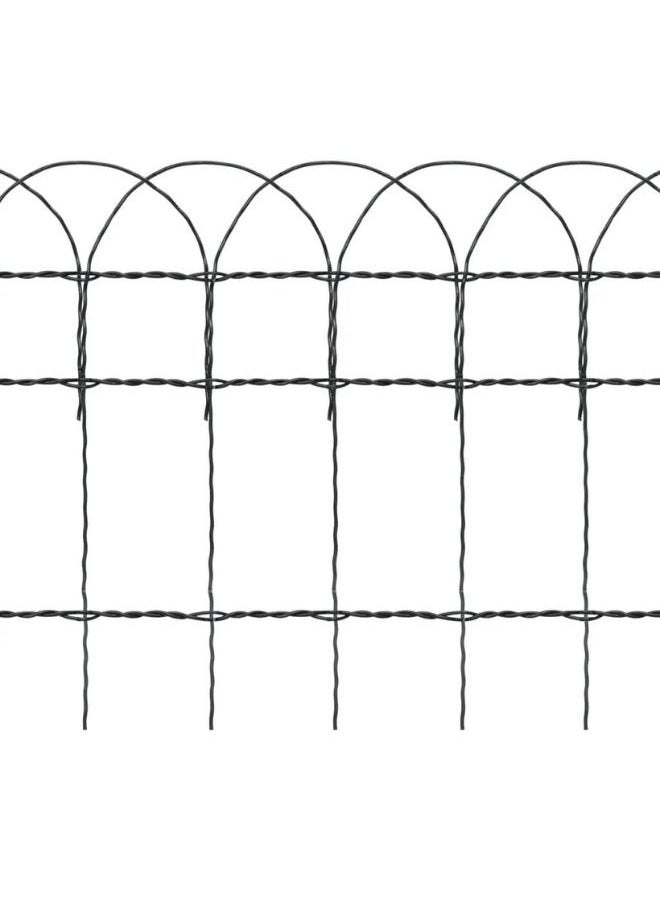 Decorative Garden Border Fence in Powder-Coated Iron, 25m x 0.4m