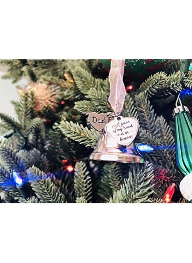 Memorial DAD and MOM Christmas Ornament for Loss of Loved one A Piece of My Heart Bell Christmas Ornaments Christmas in Heaven Ornaments (DAD)