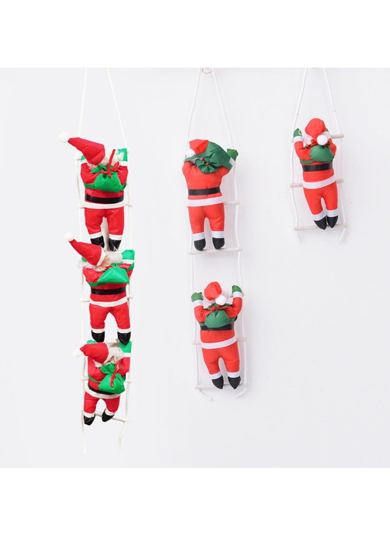 Christmas Climbing Ladder Santa Claus Decorations,Hanging Santa Climbing Ladder String Santa Claus Decorations for Christmas Tree Party Home indoor (3 ladders)