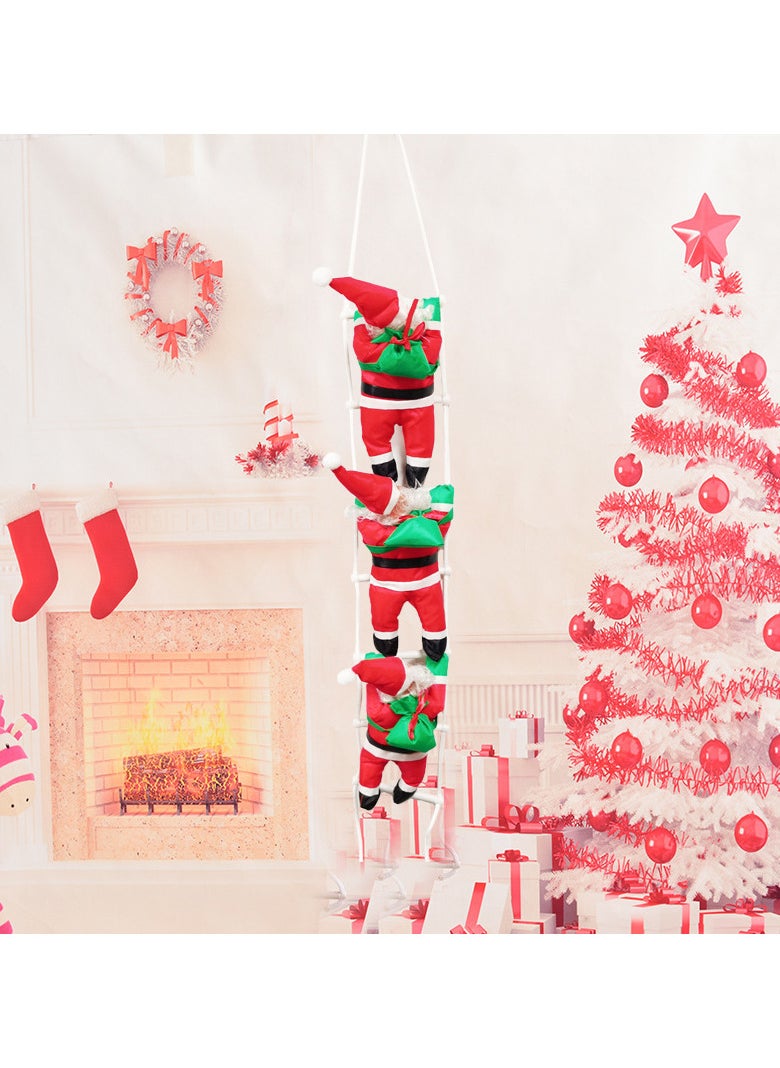 Christmas Climbing Ladder Santa Claus Decorations,Hanging Santa Climbing Ladder String Santa Claus Decorations for Christmas Tree Party Home indoor (3 ladders)