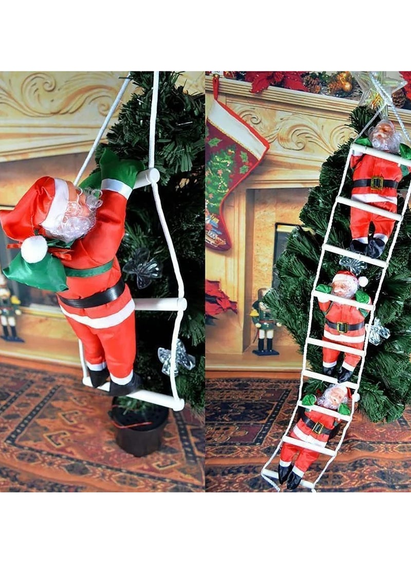 Christmas Climbing Ladder Santa Claus Decorations,Hanging Santa Climbing Ladder String Santa Claus Decorations for Christmas Tree Party Home indoor (3 ladders)