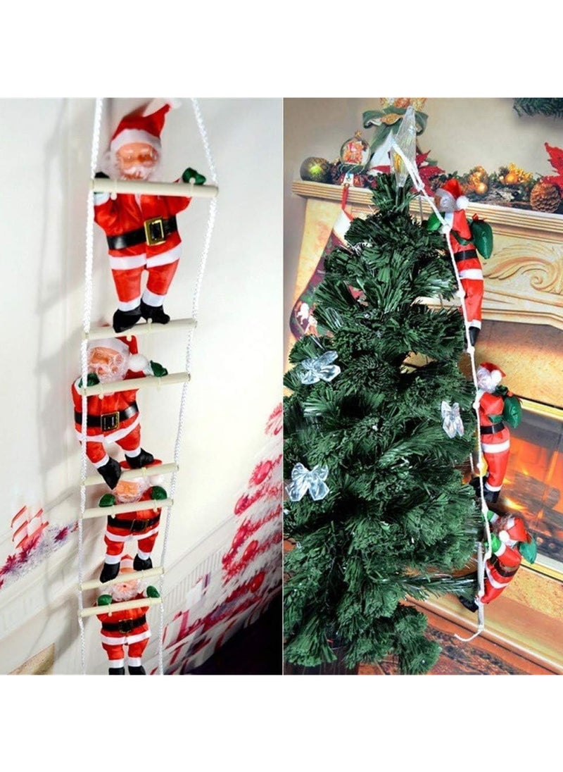 Christmas Climbing Ladder Santa Claus Decorations,Hanging Santa Climbing Ladder String Santa Claus Decorations for Christmas Tree Party Home indoor (3 ladders)