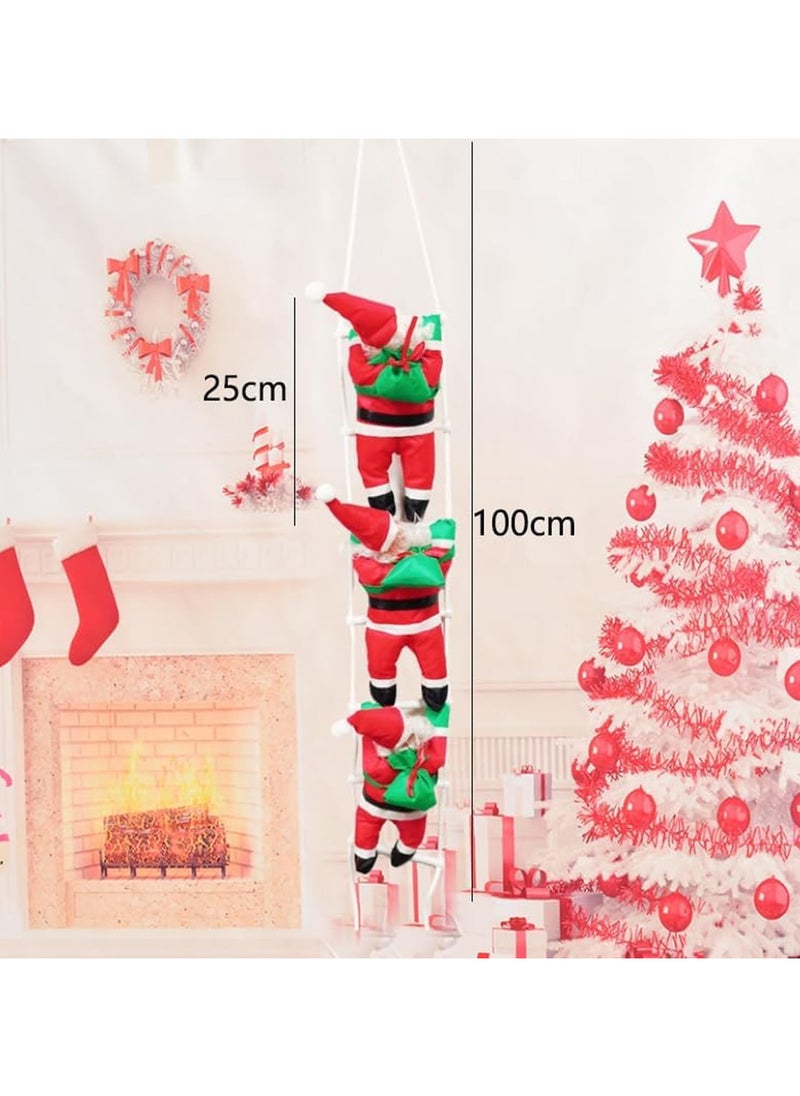 Christmas Climbing Ladder Santa Claus Decorations,Hanging Santa Climbing Ladder String Santa Claus Decorations for Christmas Tree Party Home indoor (3 ladders)