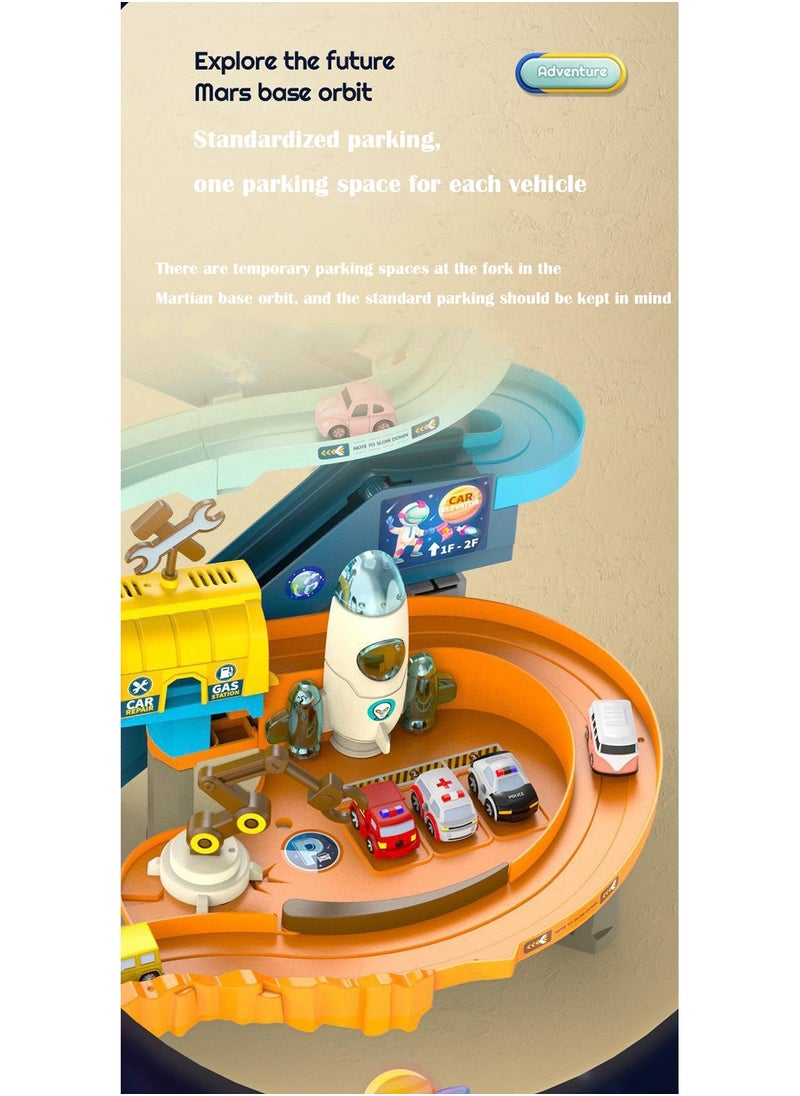 Children's Parking Lot, Car Building, Electric Break-in Light Toy Rail Car